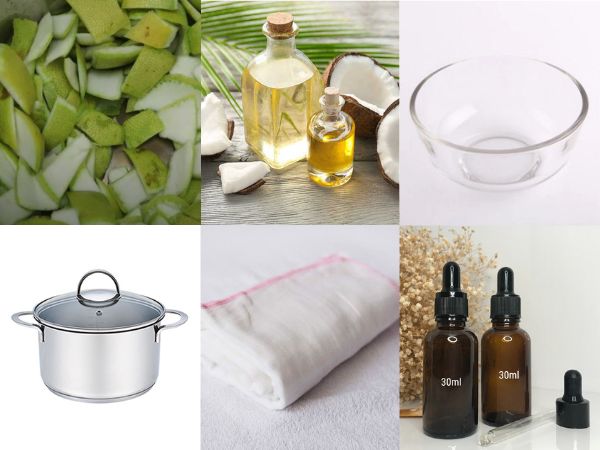 Nguyên liệu và dụng cụ cần có khi làm tinh dầu bưởi bằng chưng cách thủy