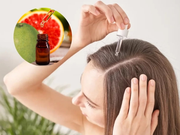 Massage da đầu bằng tinh dầu bưởi giúp kích thích tóc mọc khỏe hơn