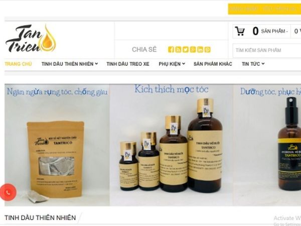 Website bán tinh dầu xông phòng giá rẻ tại tphcm