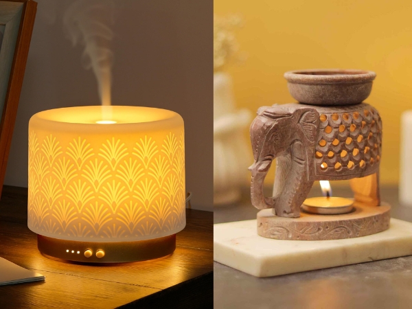 Đèn xông tinh dầu hoạt động bằng cách làm nóng và bay hơi