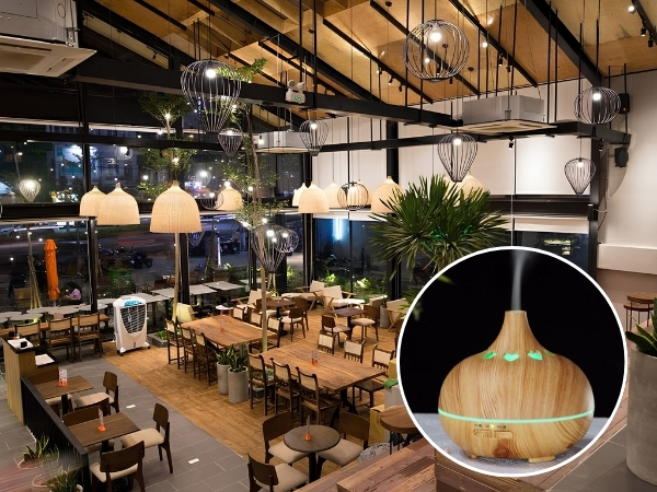 Máy xông tinh dầu cho quán cà phê giúp khử mùi, tạo hương thơm dễ chịu
