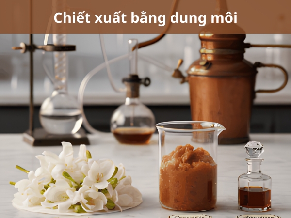 Sử dụng hexane hoặc ethanol để hòa tan các hợp chất thơm trong nguyên liệu